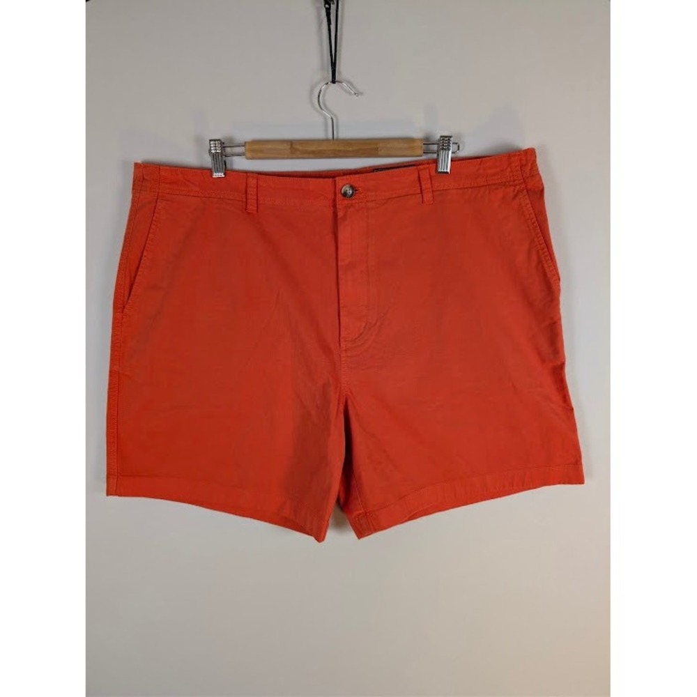Vineyard Vines Island Shorts Mens 42 Orange Stretch‎ Chino Flat Front 7" Inseam